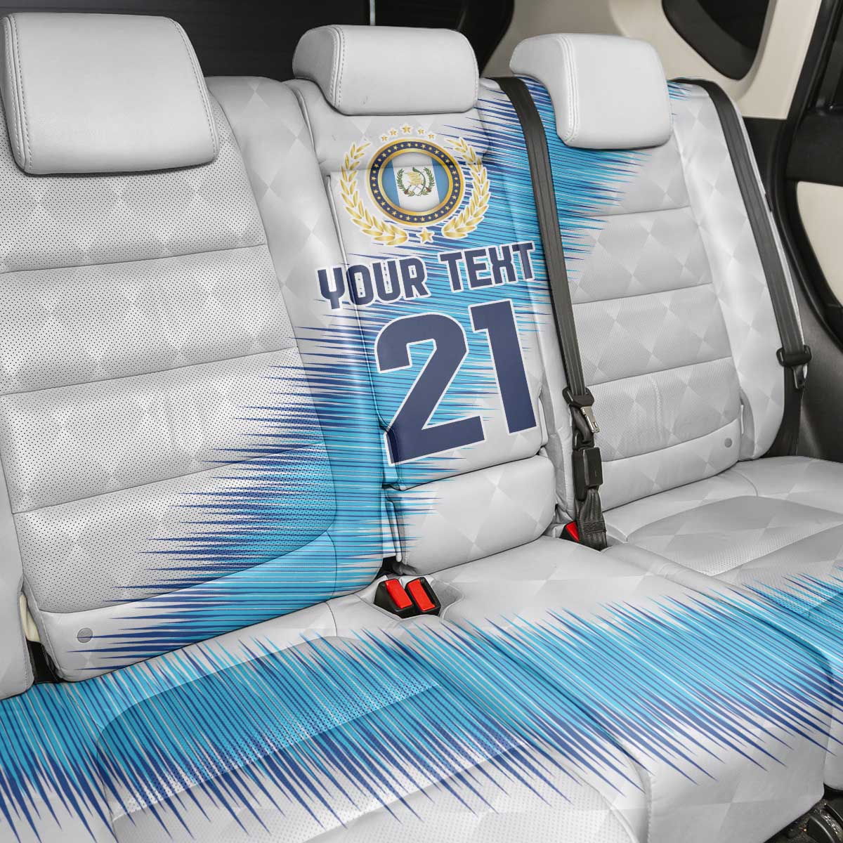 Guatemala Football Custom Back Car Seat Cover Go Los Chapines White Pattern