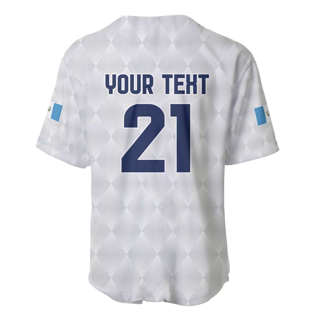Guatemala Football Custom Baseball Jersey Go Los Chapines White Pattern