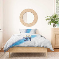 Guatemala Football Custom Bedding Set Go Los Chapines White Pattern