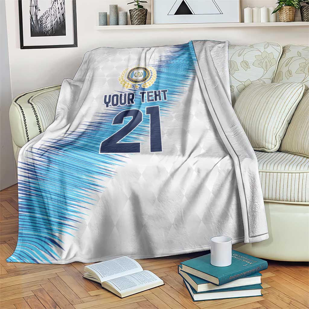 Guatemala Football Custom Blanket Go Los Chapines White Pattern