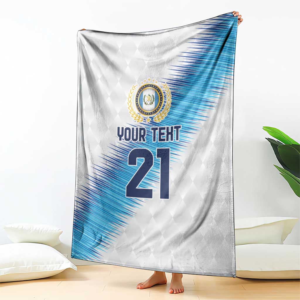 Guatemala Football Custom Blanket Go Los Chapines White Pattern