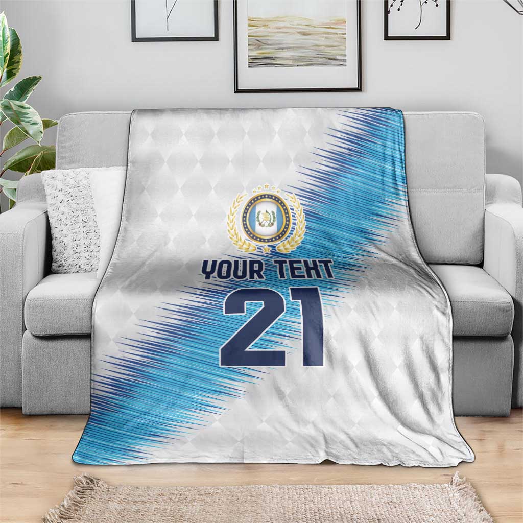 Guatemala Football Custom Blanket Go Los Chapines White Pattern