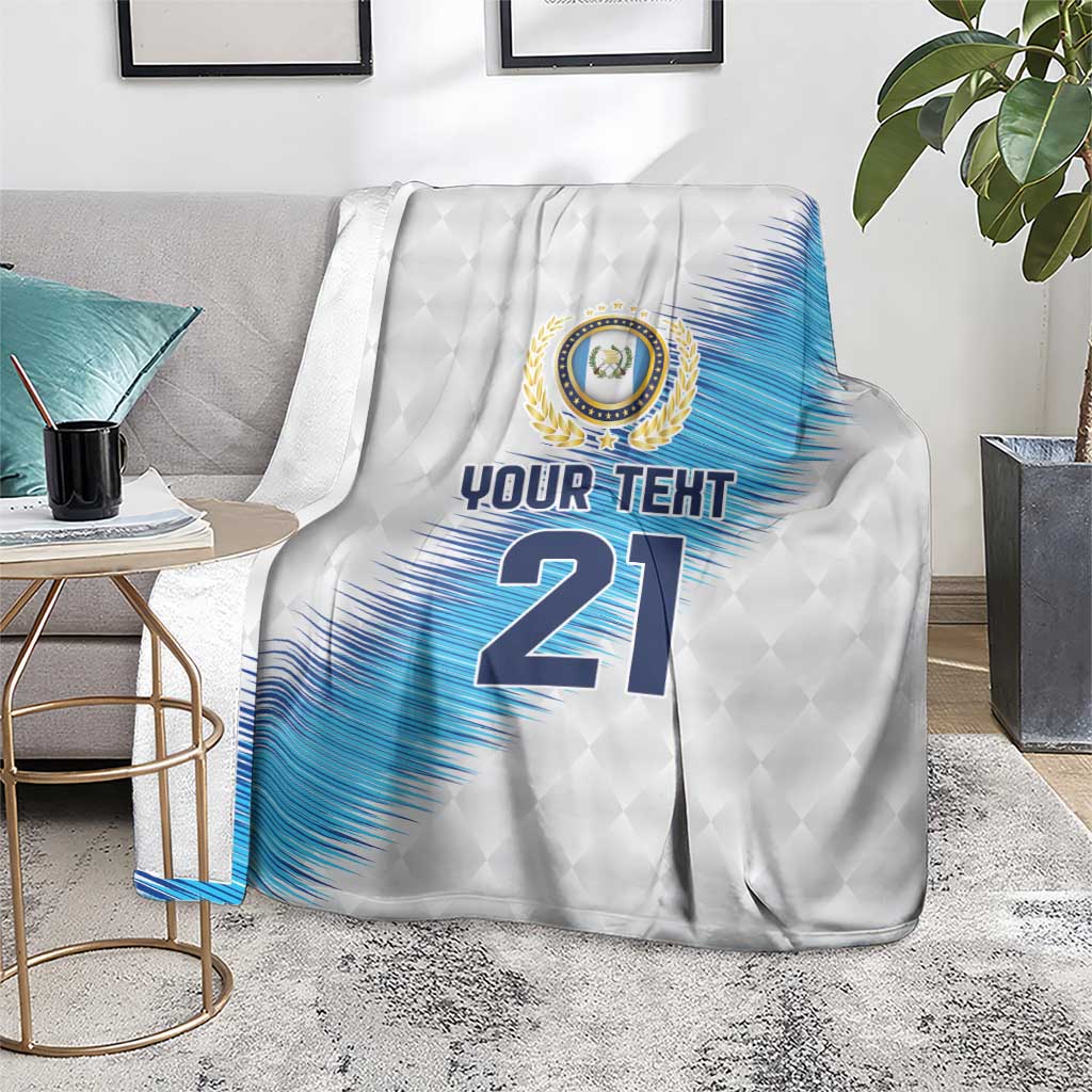 Guatemala Football Custom Blanket Go Los Chapines White Pattern