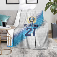 Guatemala Football Custom Blanket Go Los Chapines White Pattern