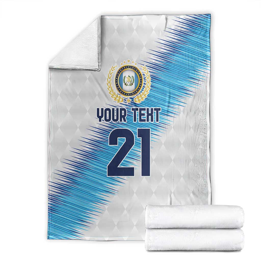 Guatemala Football Custom Blanket Go Los Chapines White Pattern