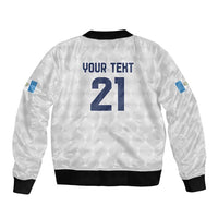 Guatemala Football Custom Bomber Jacket Go Los Chapines White Pattern