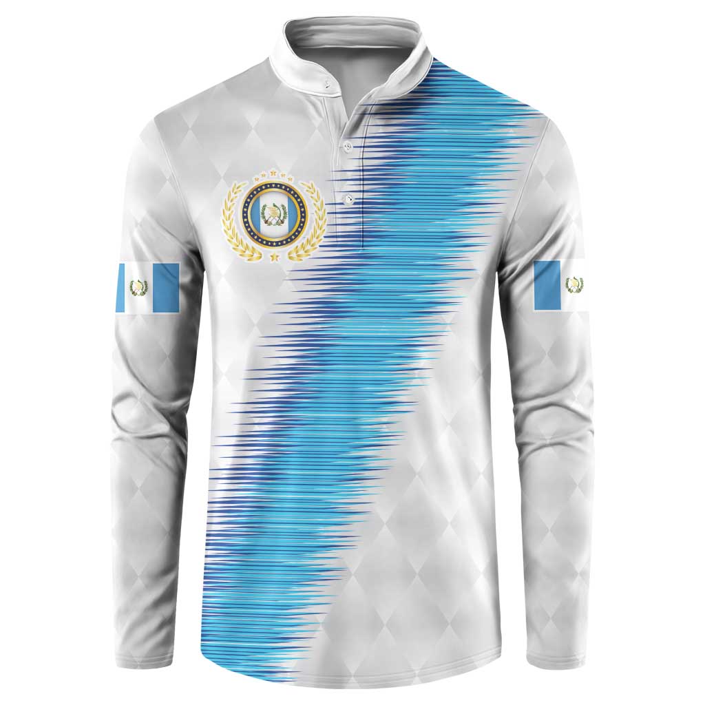 Guatemala Football Custom Button Sweatshirt Go Los Chapines White Pattern