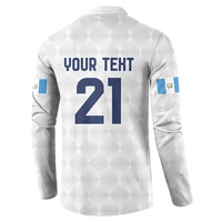 Guatemala Football Custom Button Sweatshirt Go Los Chapines White Pattern