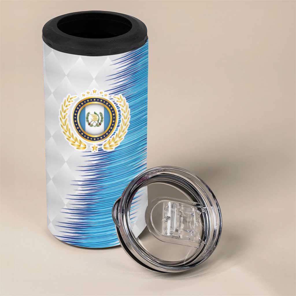 Guatemala Football Custom 4 in 1 Can Cooler Tumbler Go Los Chapines White Pattern