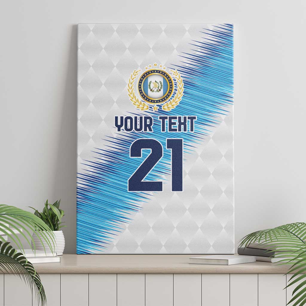 Guatemala Football Custom Canvas Wall Art Go Los Chapines White Pattern