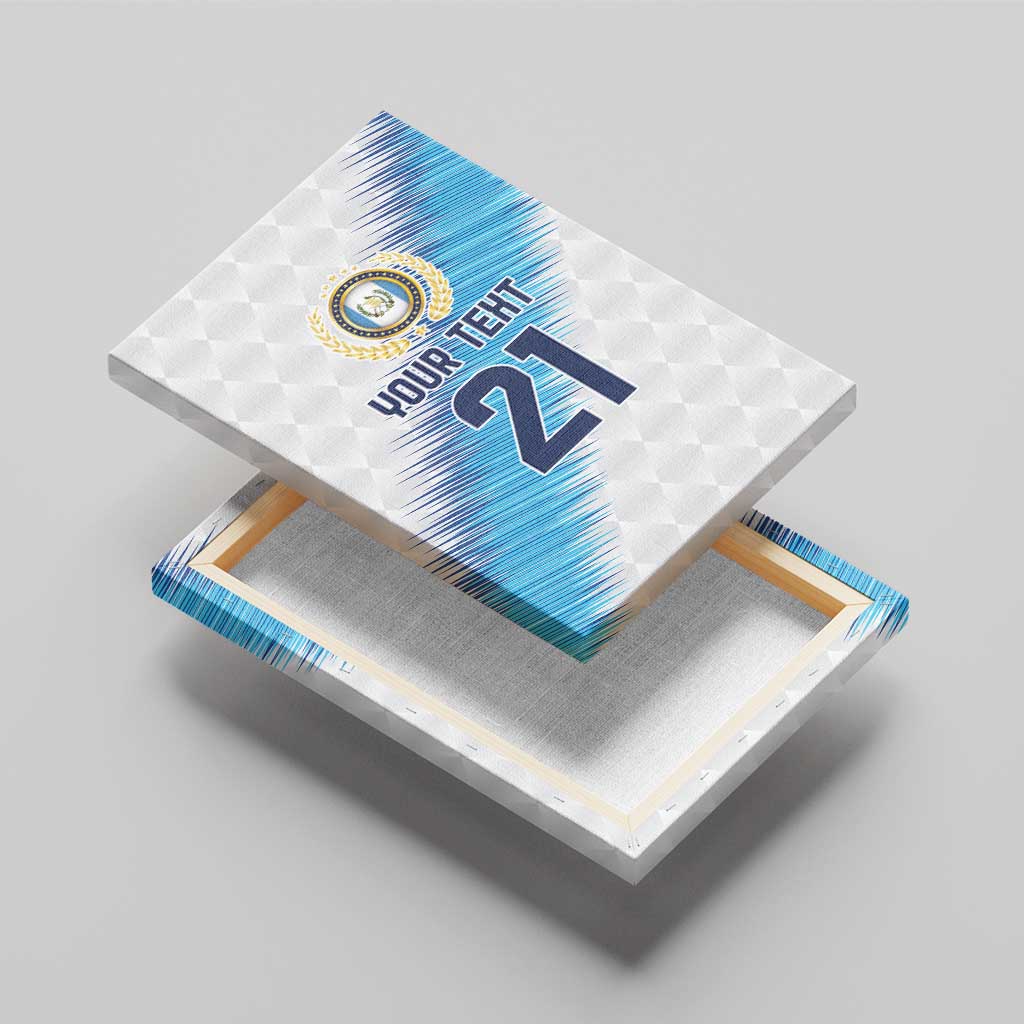 Guatemala Football Custom Canvas Wall Art Go Los Chapines White Pattern