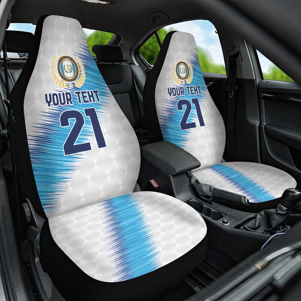 Guatemala Football Custom Car Seat Cover Go Los Chapines White Pattern