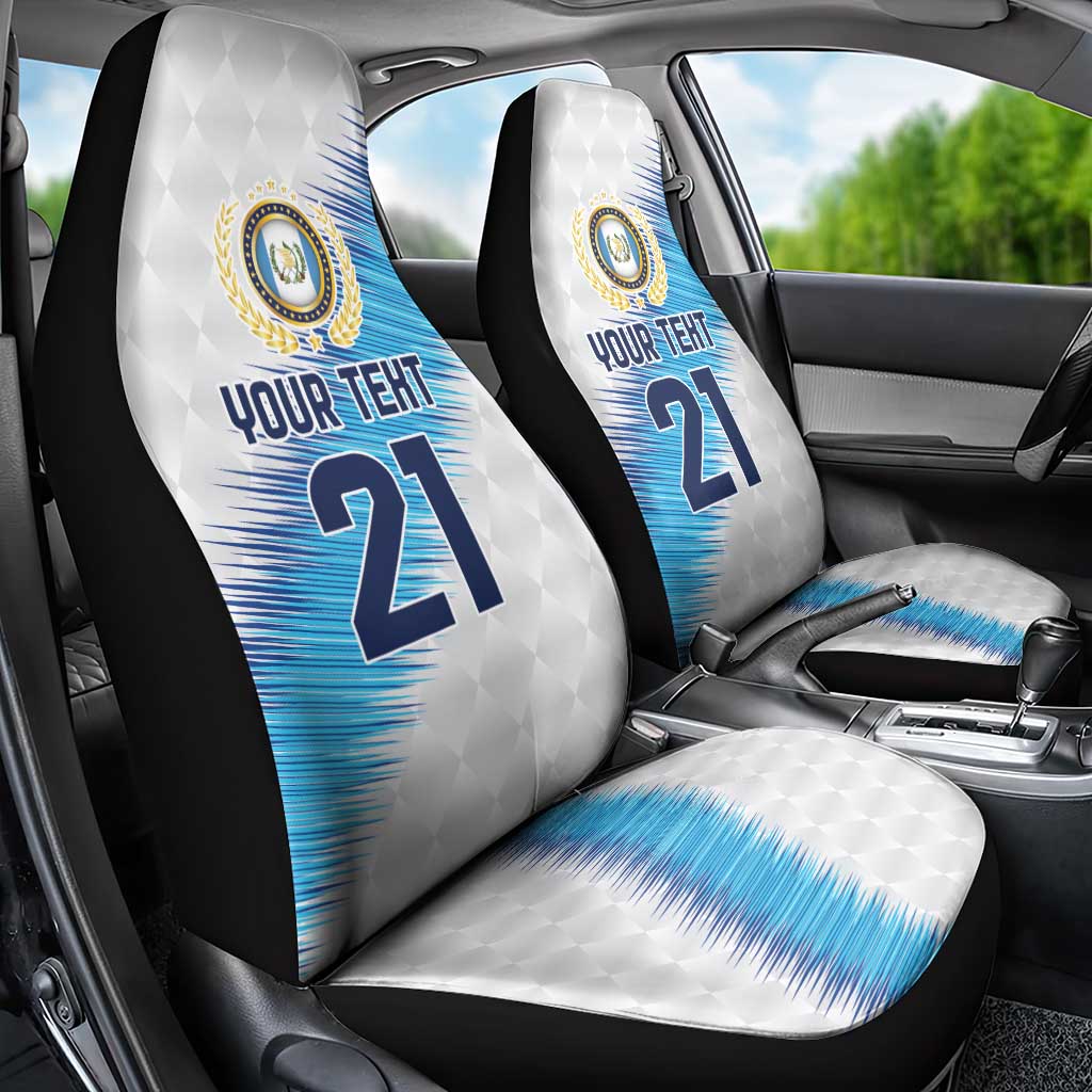 Guatemala Football Custom Car Seat Cover Go Los Chapines White Pattern