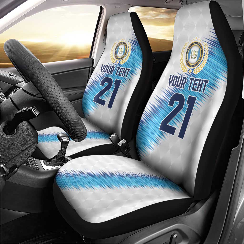 Guatemala Football Custom Car Seat Cover Go Los Chapines White Pattern