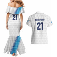 Guatemala Football Custom Couples Matching Mermaid Dress and Hawaiian Shirt Go Los Chapines White Pattern