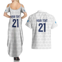 Guatemala Football Custom Couples Matching Summer Maxi Dress and Hawaiian Shirt Go Los Chapines White Pattern