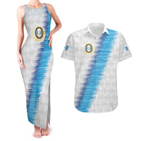 Guatemala Football Custom Couples Matching Tank Maxi Dress and Hawaiian Shirt Go Los Chapines White Pattern