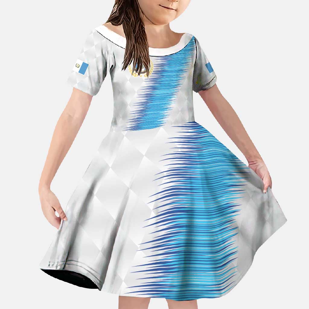 Guatemala Football Custom Family Matching Mermaid Dress and Hawaiian Shirt Go Los Chapines White Pattern