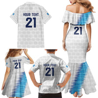 Guatemala Football Custom Family Matching Mermaid Dress and Hawaiian Shirt Go Los Chapines White Pattern