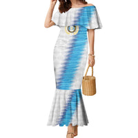 Guatemala Football Custom Family Matching Mermaid Dress and Hawaiian Shirt Go Los Chapines White Pattern