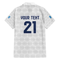 Guatemala Football Custom Family Matching Off The Shoulder Long Sleeve Dress and Hawaiian Shirt Go Los Chapines White Pattern