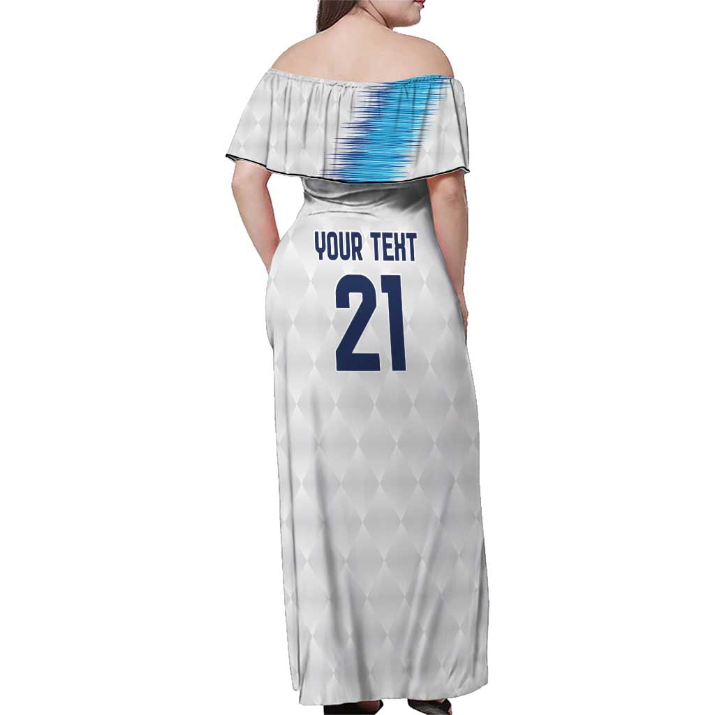 Guatemala Football Custom Family Matching Off Shoulder Maxi Dress and Hawaiian Shirt Go Los Chapines White Pattern