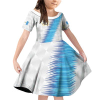 Guatemala Football Custom Family Matching Off Shoulder Short Dress and Hawaiian Shirt Go Los Chapines White Pattern