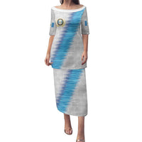 Guatemala Football Custom Family Matching Puletasi and Hawaiian Shirt Go Los Chapines White Pattern