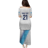 Guatemala Football Custom Family Matching Puletasi and Hawaiian Shirt Go Los Chapines White Pattern