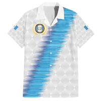 Guatemala Football Custom Family Matching Short Sleeve Bodycon Dress and Hawaiian Shirt Go Los Chapines White Pattern