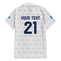 Guatemala Football Custom Family Matching Short Sleeve Bodycon Dress and Hawaiian Shirt Go Los Chapines White Pattern