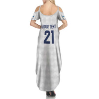 Guatemala Football Custom Family Matching Summer Maxi Dress and Hawaiian Shirt Go Los Chapines White Pattern