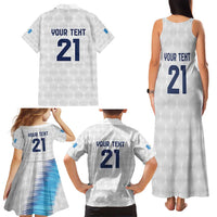 Guatemala Football Custom Family Matching Tank Maxi Dress and Hawaiian Shirt Go Los Chapines White Pattern