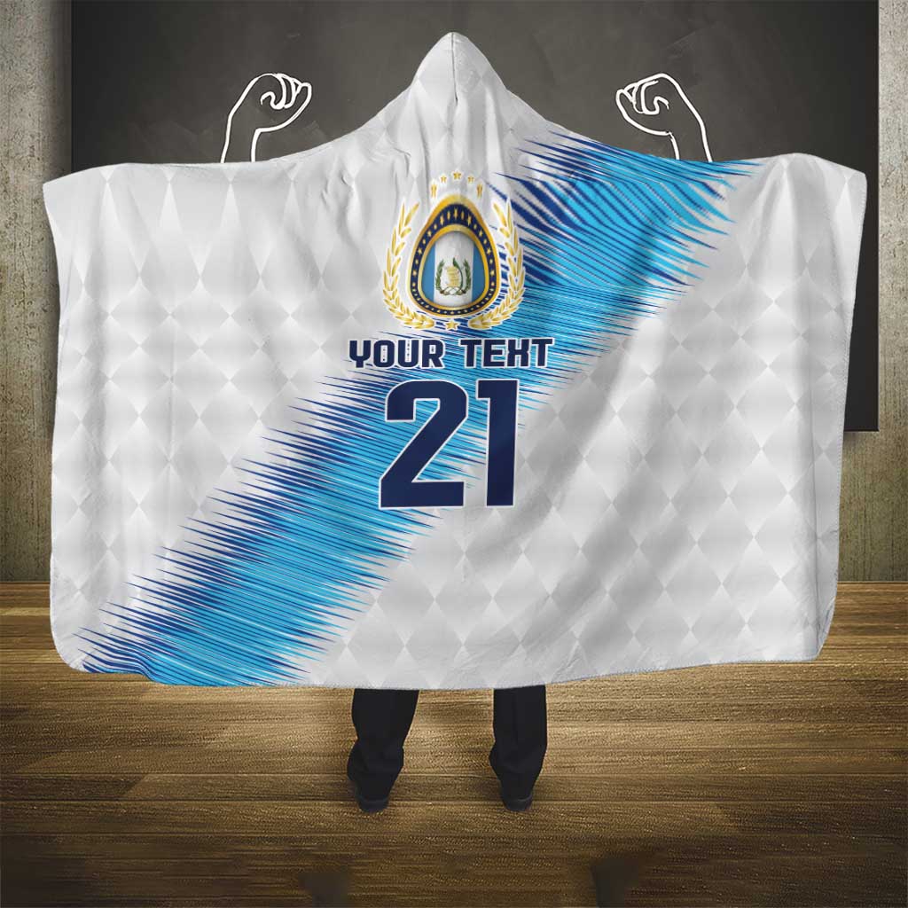 Guatemala Football Custom Hooded Blanket Go Los Chapines White Pattern