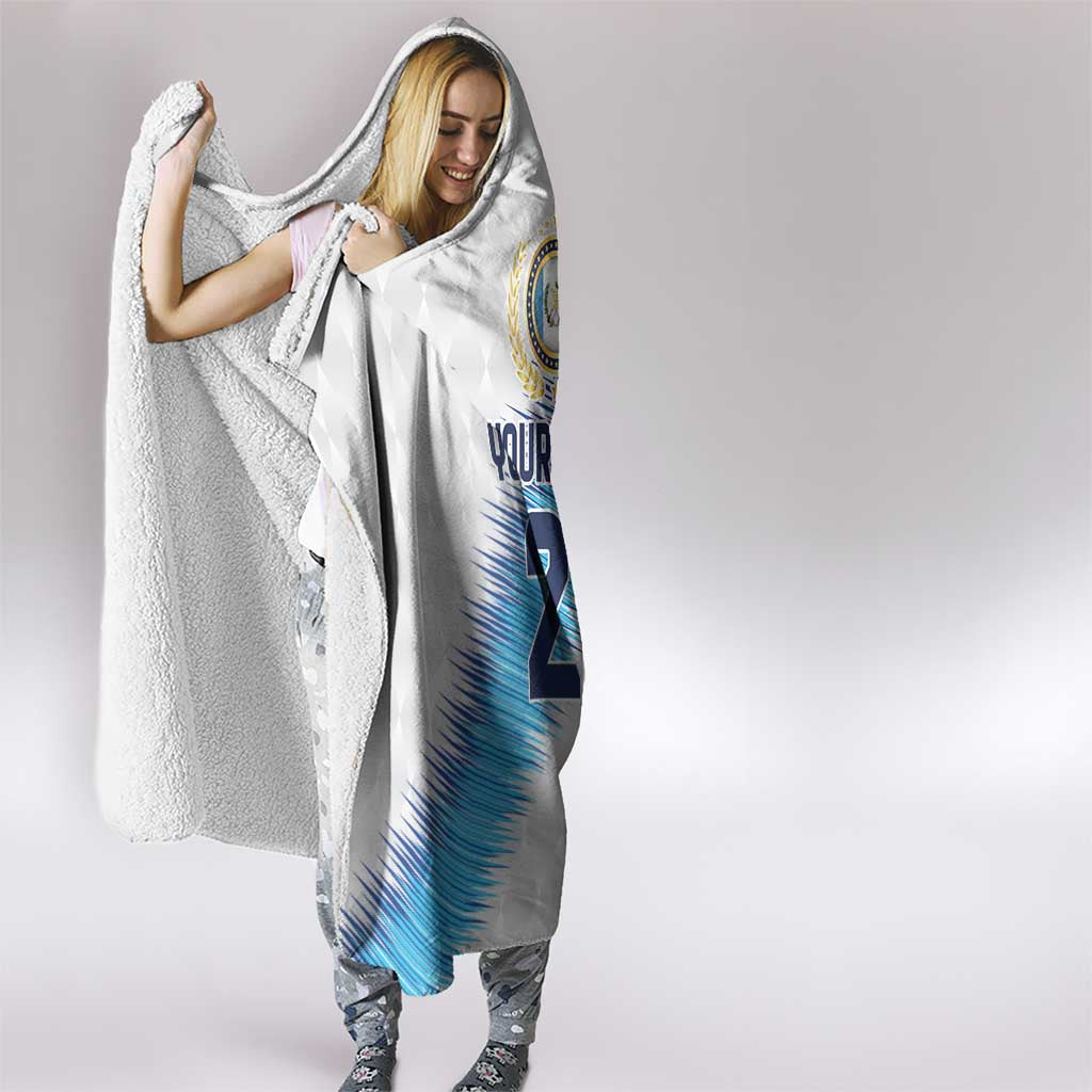 Guatemala Football Custom Hooded Blanket Go Los Chapines White Pattern