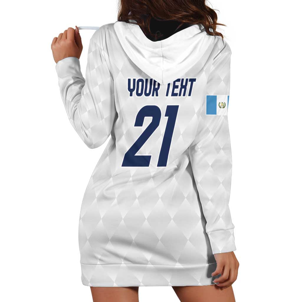 Guatemala Football Custom Hoodie Dress Go Los Chapines White Pattern