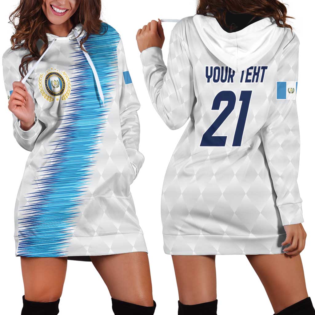 Guatemala Football Custom Hoodie Dress Go Los Chapines White Pattern