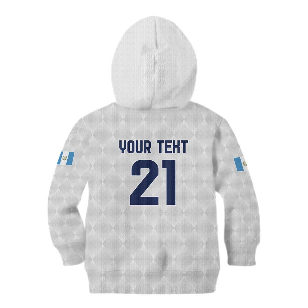 Guatemala Football Custom Kid Hoodie Go Los Chapines White Pattern