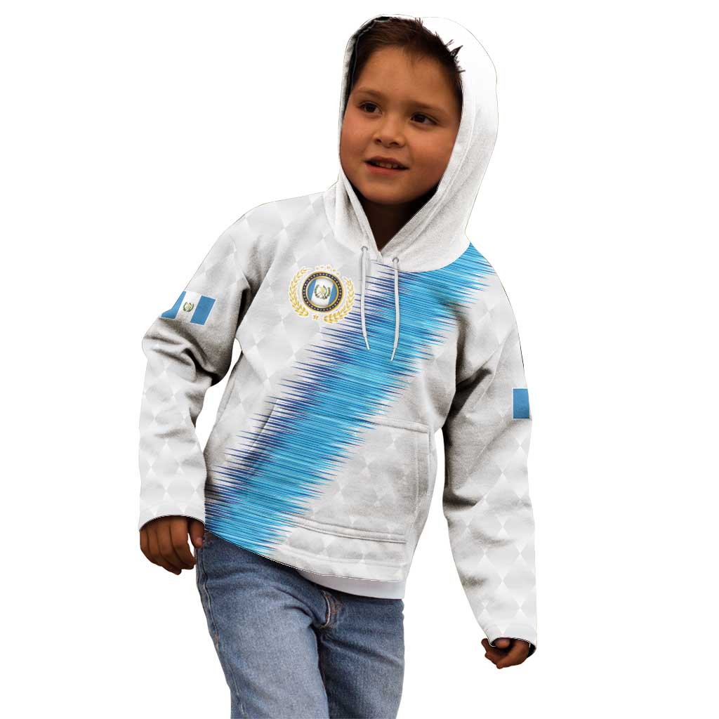 Guatemala Football Custom Kid Hoodie Go Los Chapines White Pattern