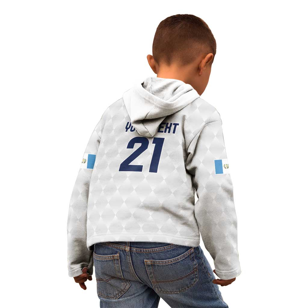 Guatemala Football Custom Kid Hoodie Go Los Chapines White Pattern
