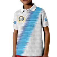 Guatemala Football Custom Kid Polo Shirt Go Los Chapines White Pattern