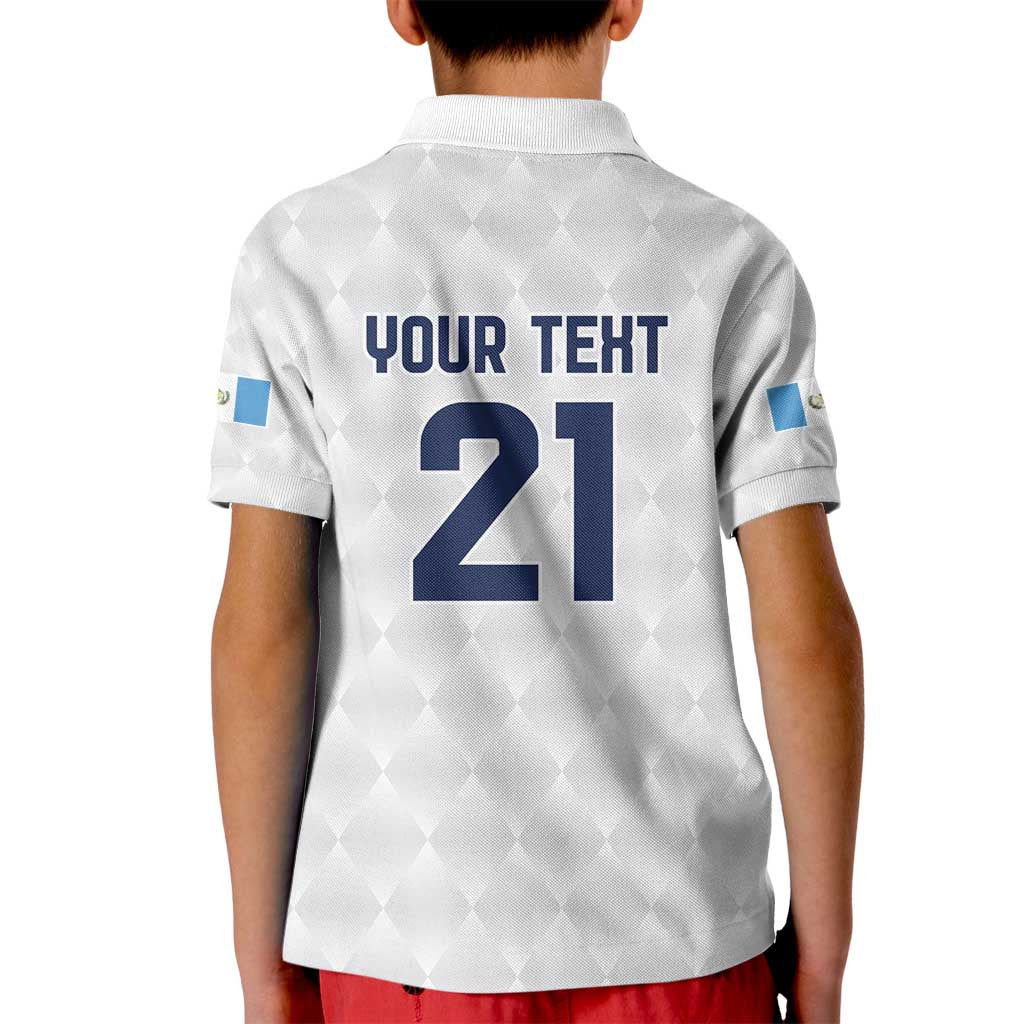 Guatemala Football Custom Kid Polo Shirt Go Los Chapines White Pattern