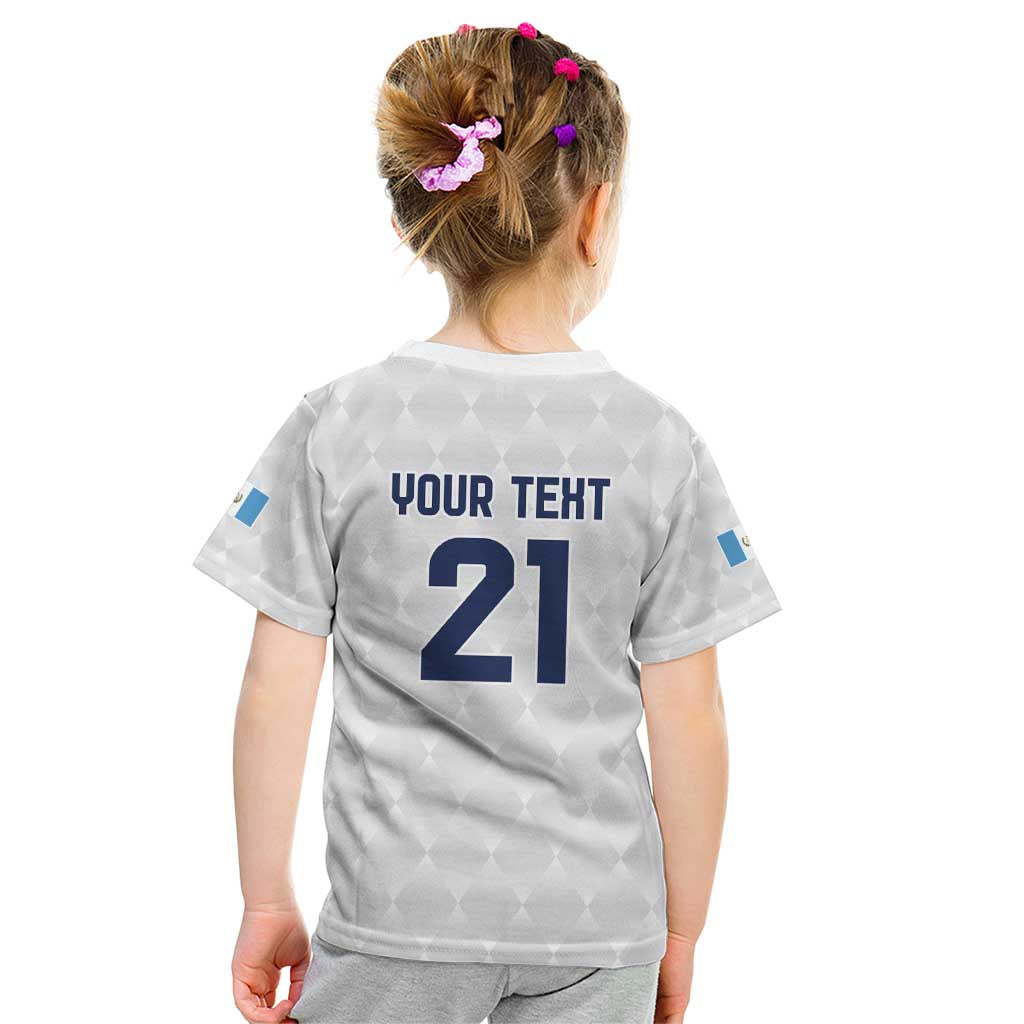 Guatemala Football Custom Kid T Shirt Go Los Chapines White Pattern