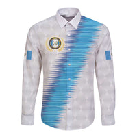 Guatemala Football Custom Long Sleeve Button Shirt Go Los Chapines White Pattern