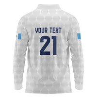 Guatemala Football Custom Long Sleeve Polo Shirt Go Los Chapines White Pattern