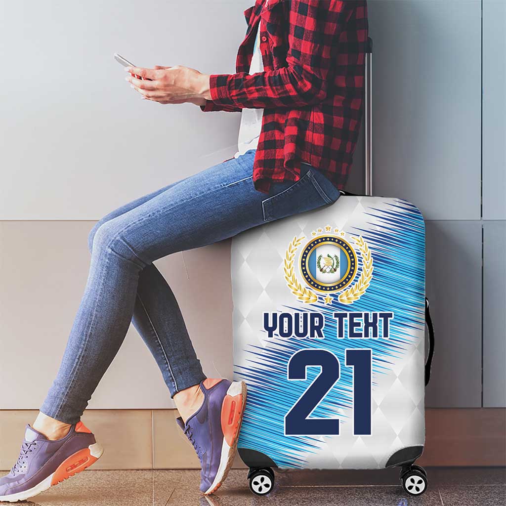 Guatemala Football Custom Luggage Cover Go Los Chapines White Pattern