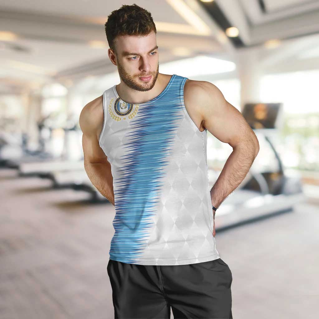 Guatemala Football Custom Men Tank Top Go Los Chapines White Pattern