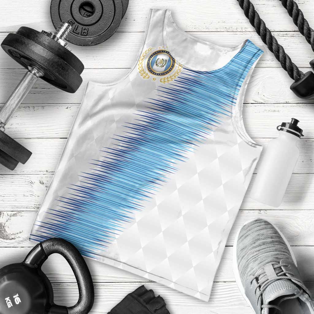 Guatemala Football Custom Men Tank Top Go Los Chapines White Pattern