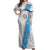 Guatemala Football Custom Off Shoulder Maxi Dress Go Los Chapines White Pattern
