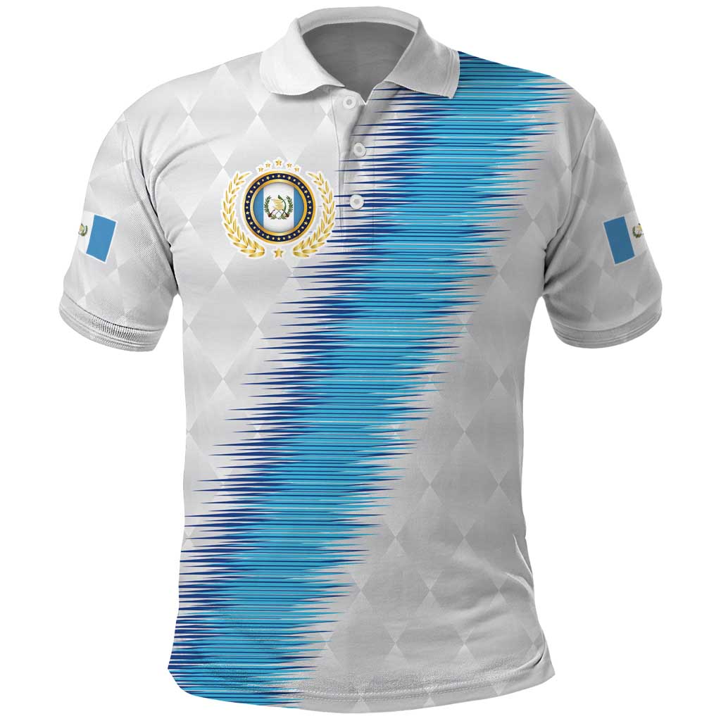 Guatemala Football Custom Polo Shirt Go Los Chapines White Pattern